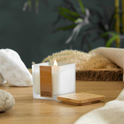 Cedarwood &amp; White Musk Bamboo Jar Candle